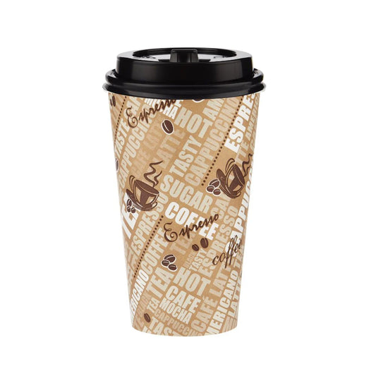 1000 Pieces 16 Oz Printed Single Wall Paper Cups